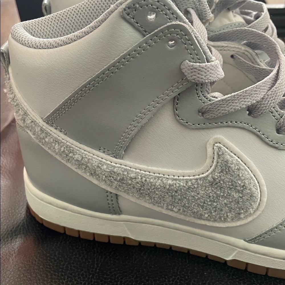 Nike White and Gray High-Top Sneakers